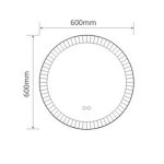 Specchio smart rotondo YJ-3001-60 con funzione anti appannamento diametro 60 cm.