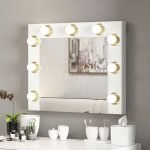 Specchio trucco Armin colore bianco con luci LED lampadine non incluse