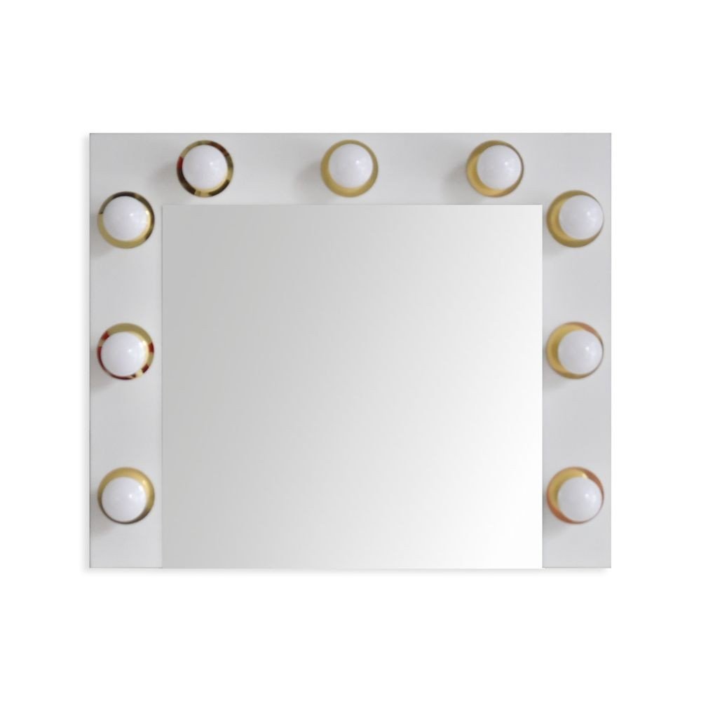 Specchio trucco Armin colore bianco con luci LED lampadine non incluse