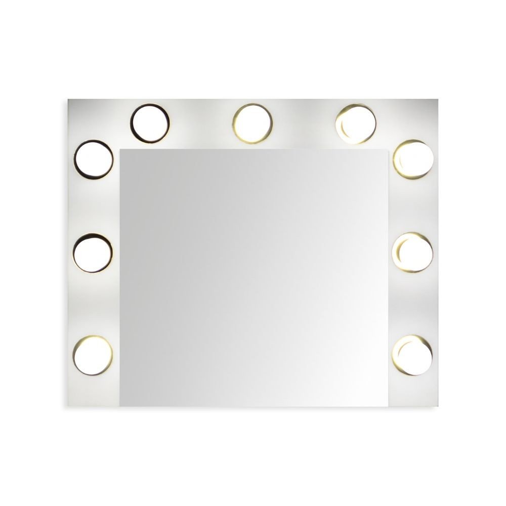 Specchio trucco Armin colore bianco con luci LED lampadine non incluse