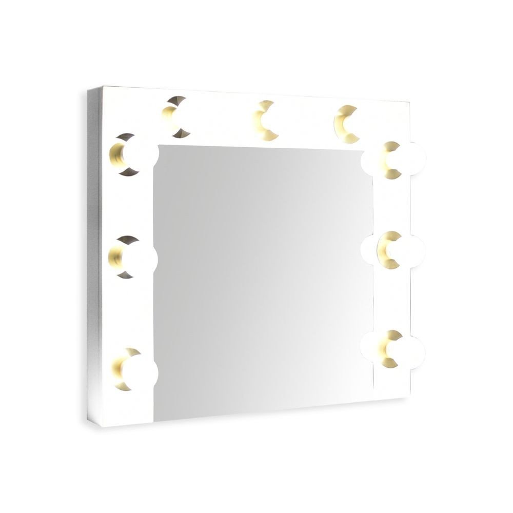 Specchio trucco Armin colore bianco con luci LED lampadine non incluse