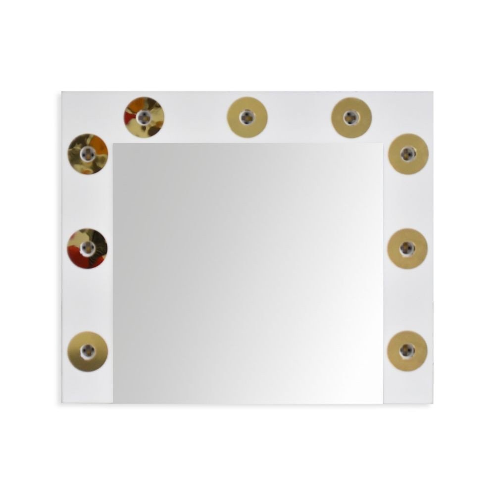 Specchio trucco Armin colore bianco con luci LED lampadine non incluse