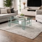 Tavolino Crystal in vetro temperato 100x60x39 cm.