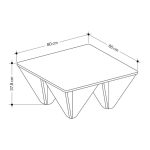 Tavolino da salotto Diamond quadrato rovere