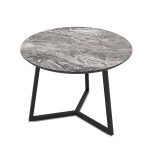 Tavolino da salotto Klint con piano effetto marmo nero arabesque e gambe nere