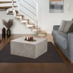 Tavolino da salotto Lola effetto marmo beige 80x80x40 cm.