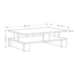 Tavolino da salotto Mansu bianco doppio ripiano