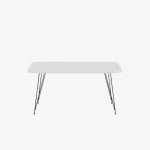 Tavolino rettangolare Reeta bianco e gambe nere