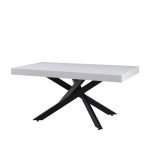 Tavolo Belinda allungabile piano impiallacciato legno colore bianco frassinato e struttura colore nero