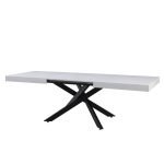 Tavolo Belinda allungabile piano impiallacciato legno colore bianco frassinato e struttura colore nero