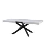 Tavolo Belinda allungabile piano impiallacciato legno colore bianco frassinato e struttura colore nero