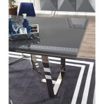 Tavolo Enzio grigio laccato lucido 185x95x78h