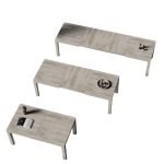 Tavolo Imab Piana T08 in rovere decapato con 4 allunghe 160x90x74.6 H cm.