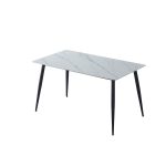 Tavolo Mila 140x80 top ceramica effetto marmo bianco lucido