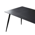 Tavolo Mila 140x80 top ceramica effetto marmo nero opaco