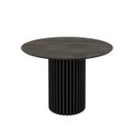 Tavolo Olympus con piano in irony grey super matt e struttura in legno nero