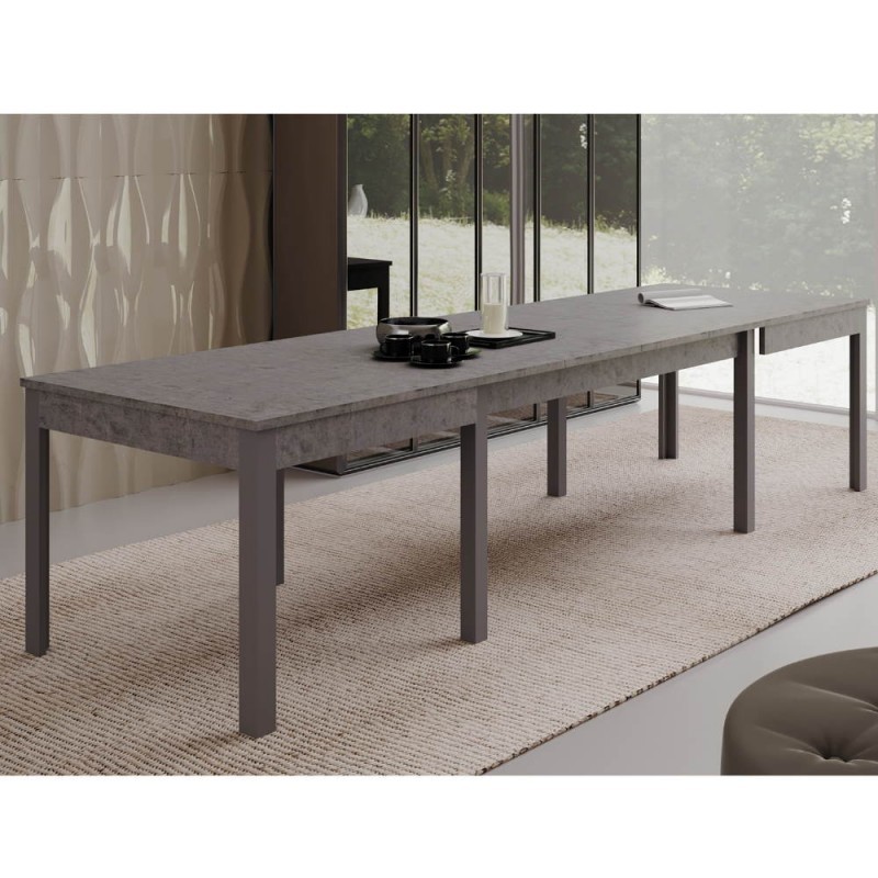 Tavolo Super4 160x90 allungabile a 320 cm cemento