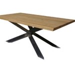 Tavolo Taranta con piano in legno rovere e struttura acciaio