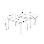 Tavolo allungabile 120x80 struttura alluminio e piano larice grigio Monster