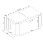 Tavolo allungabile 1485 con allunga centrale 190/235x 90x76 H cm. noce