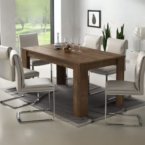 Tavolo allungabile Anthony 160x88x75 H cm colore noce eastwood stile shabby