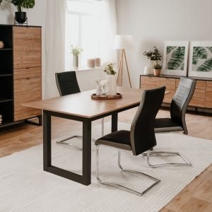 Tavolo allungabile Austin 80A piano colore legno e gambe antracite