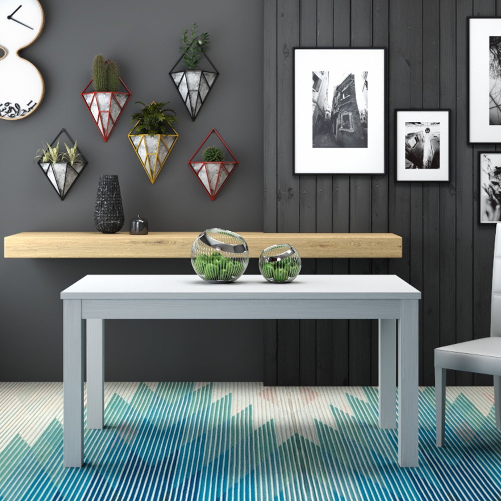 Tavolo allungabile Elindo 160x90 cm bianco frassinato