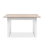 Tavolo allungabile Houston 80B con struttura bianca e piano sabbia 120x75x80 cm.