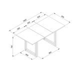 Tavolo allungabile Houston 80B con struttura bianca e piano sabbia 120x75x80 cm.
