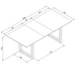 Tavolo allungabile New Denver50 con allunga da 40 cm. in bianco e rovere 160x90x75Hcm.