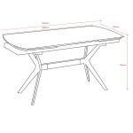 Tavolo allungabile Riley con piano in ceramica effetto marmo bianco lucido