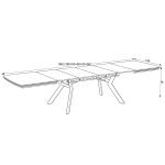Tavolo allungabile Robat piano effetto marmo ardesia opaco 160x100x76 H cm.