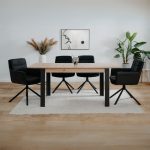 Tavolo allungabile Tolosa 80B colore rovere e gambe nere 150x75x80 cm.