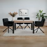 Tavolo allungabile Tolosa 80B colore rovere e gambe nere 150x75x80 cm.