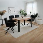 Tavolo allungabile Tolosa 80B colore rovere e gambe nere 150x75x80 cm.