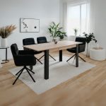 Tavolo allungabile Tolosa 80B colore rovere e gambe nere 150x75x80 cm.