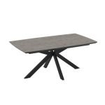 Tavolo allungabile Verano con piano cemento e gambe nere