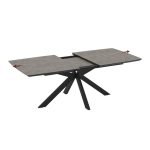 Tavolo allungabile Verano con piano cemento e gambe nere