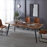 Tavolo allungabile effetto legno gambe in metallo Amal 150x90x75h