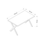 Tavolo fisso Brayn con piano bianco e piedi in ferro nero