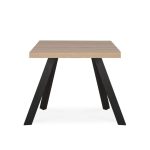 Tavolo fisso Marburg 80x80 con piano rovere e struttura in acciaio antracite