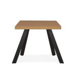 Tavolo fisso Marburg 80x80 con piano teak e struttura in acciaio antracite