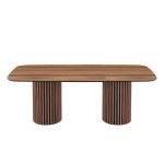 Tavolo fisso Oslo con piano noce e struttura in legno e nero