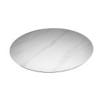 Tavolo fisso Punto con piano effetto marmo bianco D150xH76 cm.