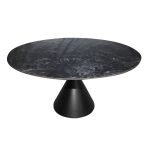 Tavolo fisso Punto con piano effetto marmo nero D150xH76 cm.