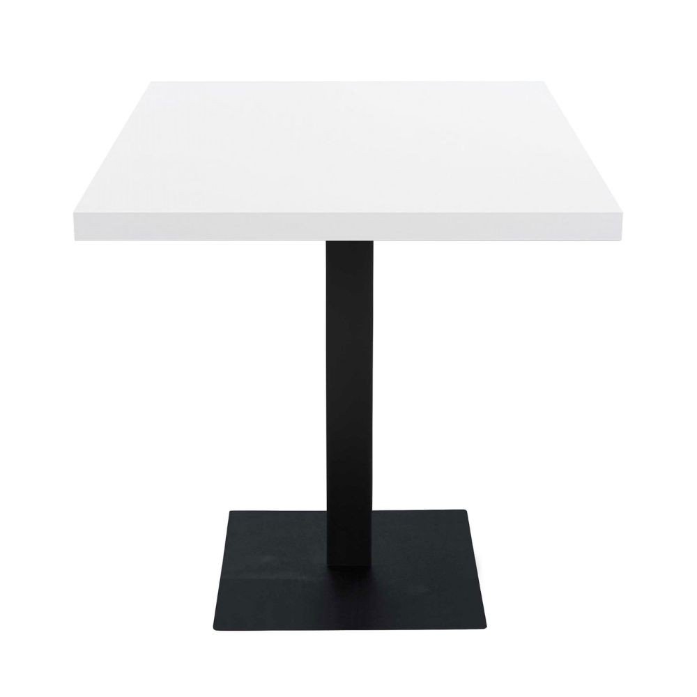 Tavolo quadrato Key 80x80 base nera e piano bianco