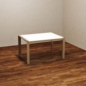 Tavolo rettangolare allungabile Golia 130x80 struttura bianco piano bianco larice