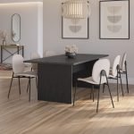 Tavolo rettangolare fisso Loana in nero 200x100x75 H cm.