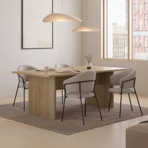 Tavolo rettangolare fisso Loana in rovere cadiz 200x100x75 H cm.