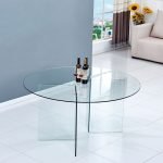 Tavolo rotondo Acacia in vetro temperato 137x137x77 H